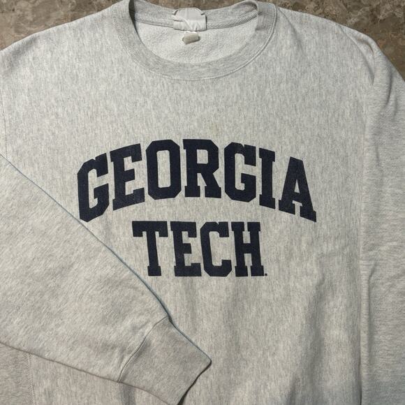 Vintage Champion Reverse Weave Sweatshirt Mens Large Georgia Tech Y2K - Picture 1 of 9